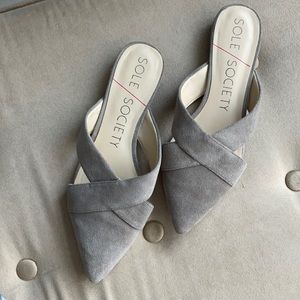 Sole Society grey suede mules size 7.5